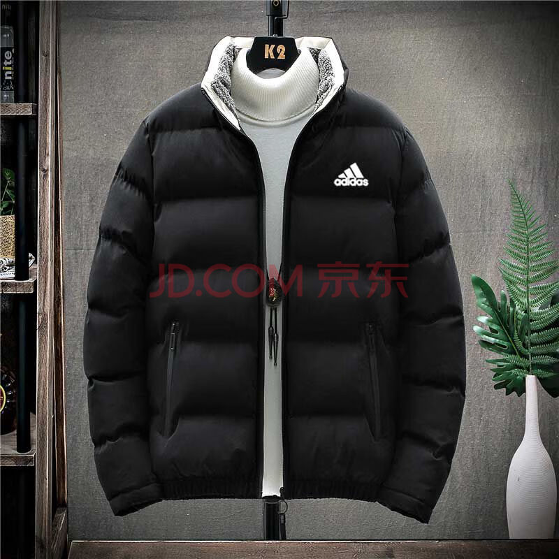 阿迪达斯三叶草电棉衣男士秋冬季外套款新款韩版潮流加绒加厚棉袄潮牌