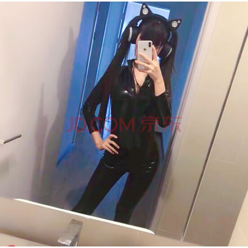 cosplay二次元胶衣洛丽塔皮衣紧身软妹开档御姐七了个三2021 开档连体