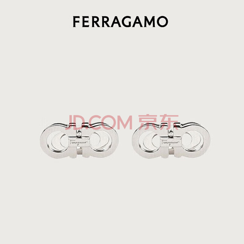 菲拉格慕(Salvatore Ferragamo)男灰色GANCIO袖扣 0750679 礼物