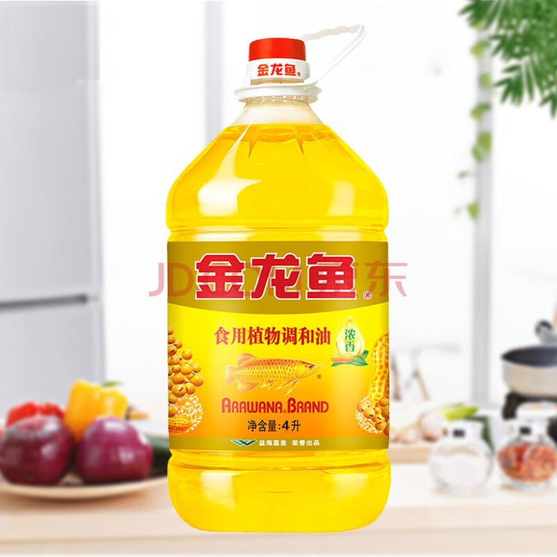 金龙鱼浓香型食用植物调和油4l 花生调和油家用炒菜油炸烹饪食用油