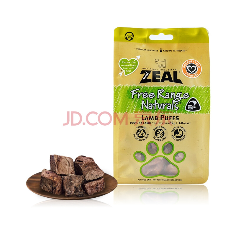 ZEAL真致 新西兰进口 狗零食 风干羊肺粒85g 成犬宠物零食肉干