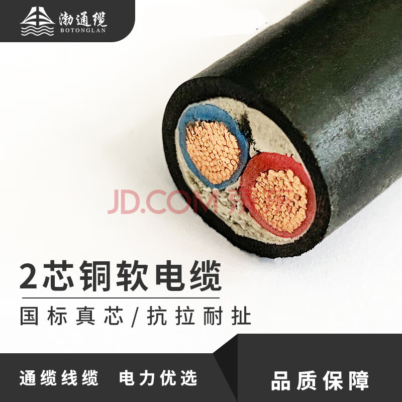 2芯国标铜软电缆线101625平方铜芯软电缆无氧铜电线软线2x1zarvvz
