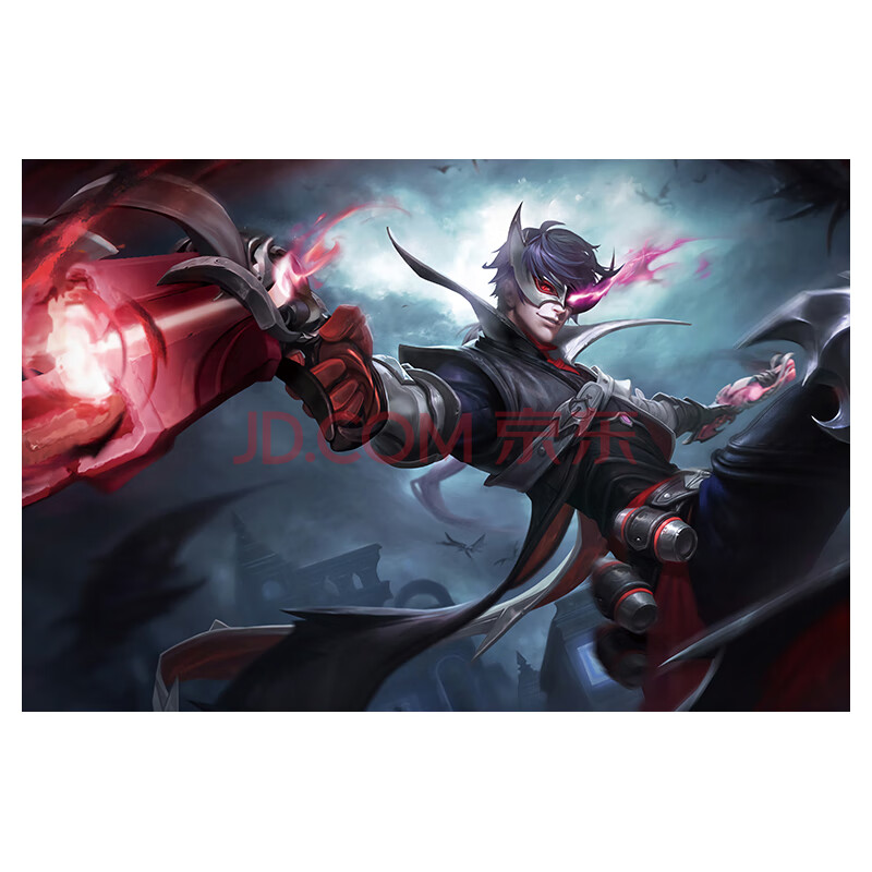 王者荣耀海报墙贴宿舍卧室李信关羽武圣曜天鹅之梦马超 宝蓝色 146