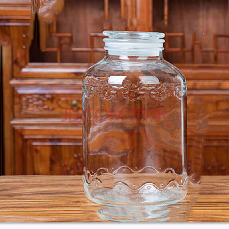 玻璃泡酒瓶酒罐带龙头泡酒瓶大口无铅泡酒瓶酿酒玻璃瓶密封罐 浮雕10