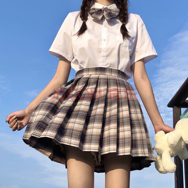 jk制服格裙全套女jk学生裙子夏季日系少女制服百褶裙短裙学院风半身裙