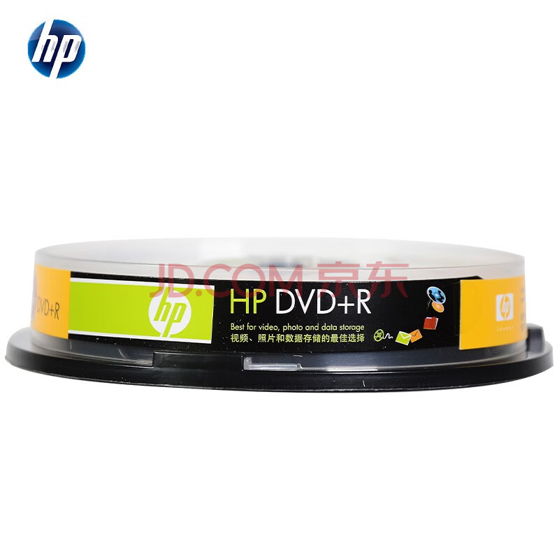 惠普（HP） DVD+R 光盘/刻录盘 空白光盘 16速4.7GB 桶装10片