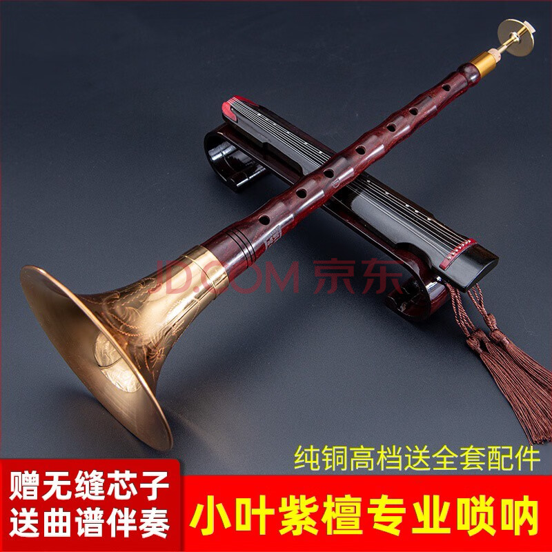 智扣zhikou印度小叶紫檀唢呐乐器全套专业演奏高档纯铜中号索呐喇叭c