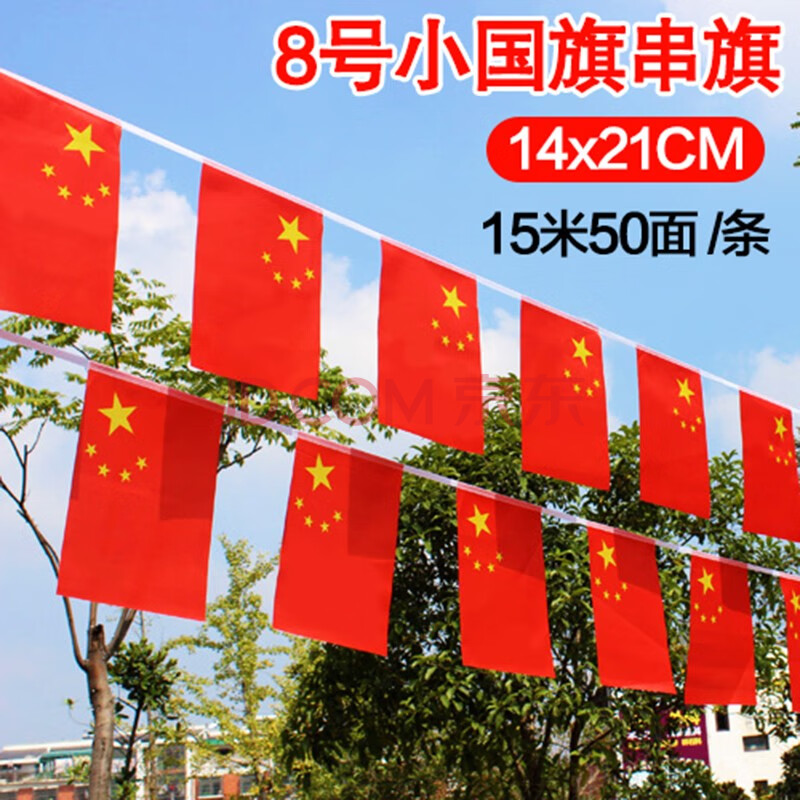 国庆节装饰小国旗串旗拉旗商场店铺幼儿园挂旗室外五星红旗中国小串旗