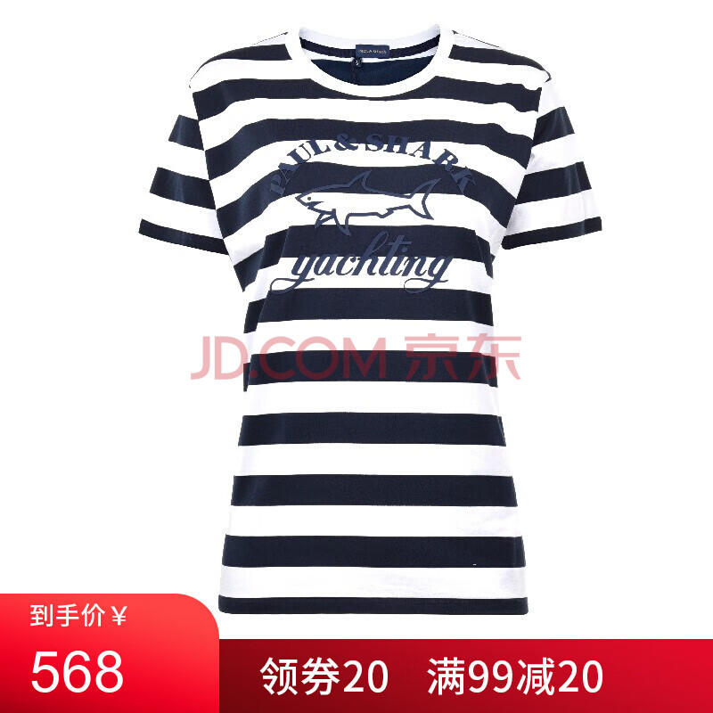 paul&shark保罗鲨鱼女士时尚休闲圆领短袖t恤 divisee18f1027-013