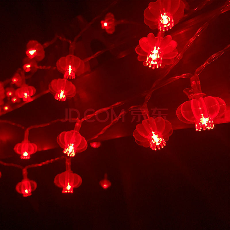 led过年福字小彩灯串灯闪光灯新年春节红灯笼喜庆房间