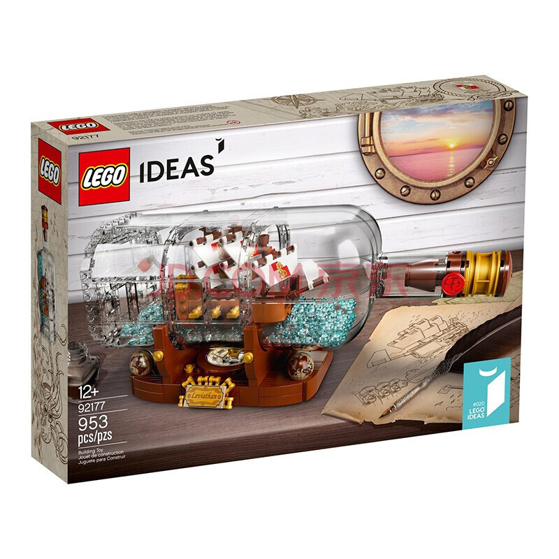 (lego)积木 ideas系列 典藏瓶中船 积木拼插 收藏经典21313/92177