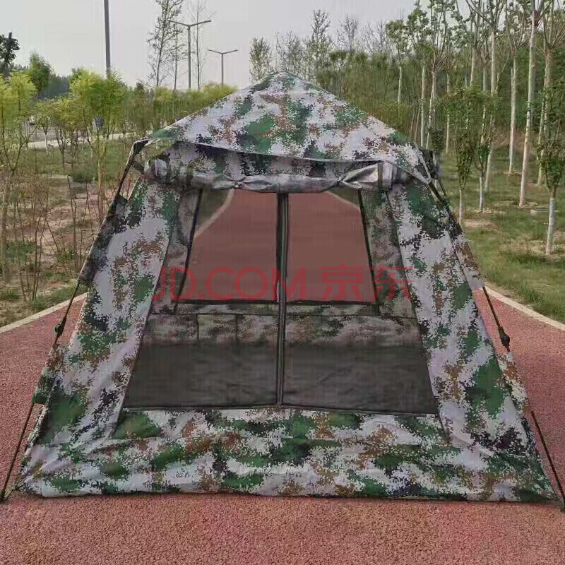 可站立款3-4人行军大帐篷大型全自动加厚野战帐篷便携