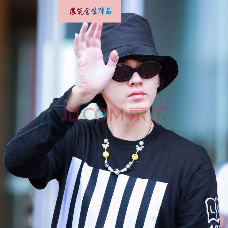 2021新款吴亦凡asap rocky同款国潮骰子骷髅头蝴蝶珍珠陶瓷笑脸项链潮