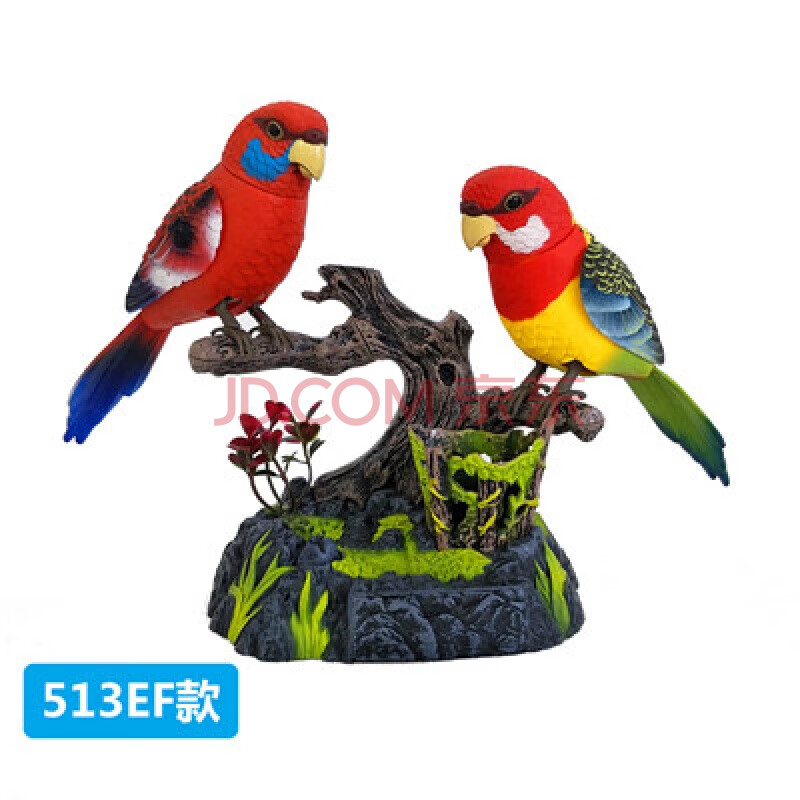 会说话鹦鹉宠物鸟笼玩具动物模型儿童的智能电动声控感应仿真小鸟会叫