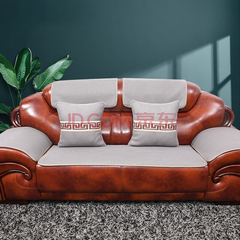 老式皮沙发垫夏季防滑坐垫子布艺四季通用简约现代办公室商务123组合