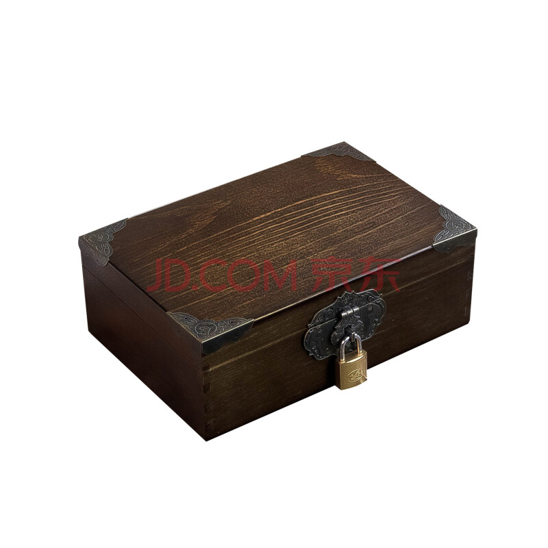 实木带锁小木箱复古盒子大储物箱收纳盒收藏木箱子木质木盒大密码