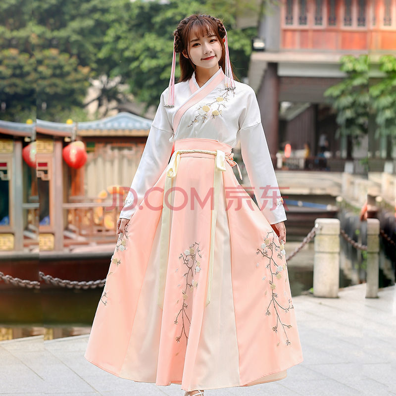 jp 汉服女 女装汉服 古装汉服女仙气飘逸古风齐胸襦裙改良汉元素仙女