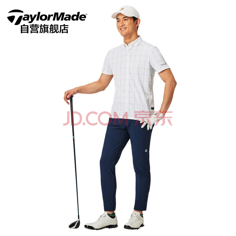 泰勒梅taylormade高尔夫球衣男士夏季短袖高尔夫衬衫 高尔夫夏季服装N92504 白色O