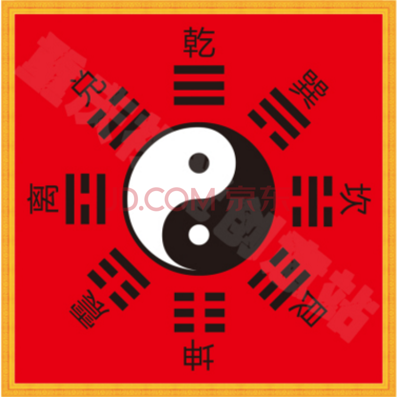 太极八卦图挂画易经周易先天八卦挂画阴阳八卦图 定制 红色有字(1-3天