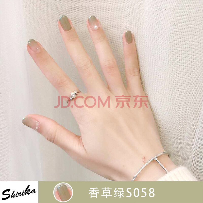 乐哉美妆甲油胶新款流行巧克力黑咖色网红美甲店指甲油胶 香草绿s058