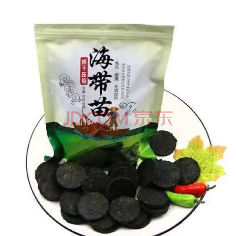 宁德霞浦压缩海带饼泡发即食厚实小海带苗干货无盐海带干 一包8片装