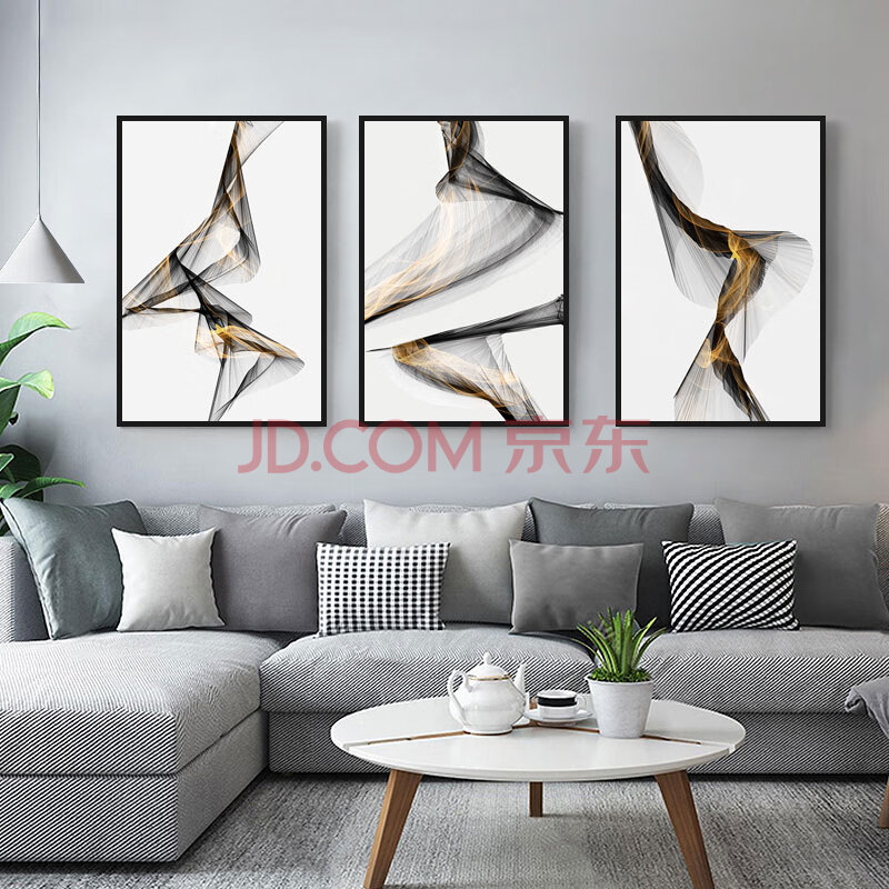 定格童话 客厅装饰画简约抽象挂画餐厅沙发背景墙三联画北欧轻奢艺术