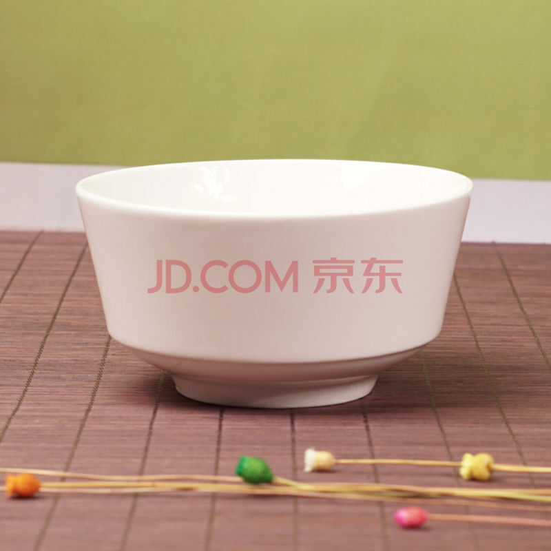 儿童新骨瓷4.5英寸10个装家用碗纯白碗健康环保陶瓷吉祥碗 4.