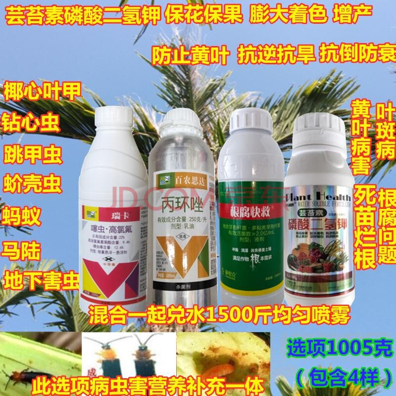 槟榔药椰心甲虫杀虫剂椰心叶甲蚧壳虫马陆钻心虫噻虫嗪高氯氟 1005g