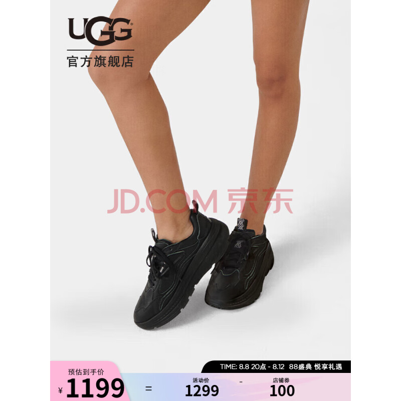 UGG2023秋季女士休闲鞋纯色老爹鞋 1142630 BLK黑色 38