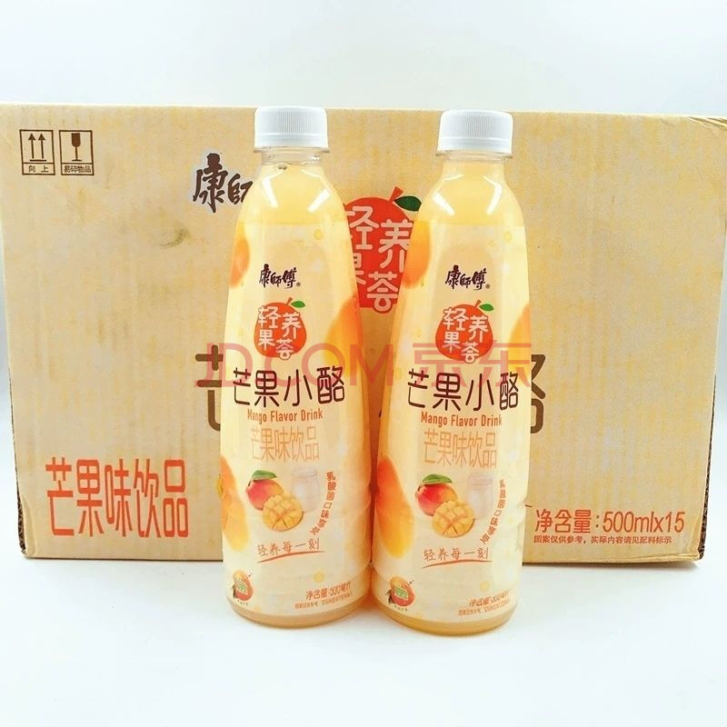 康师傅 果汁饮料蜂蜜柚子芒果小酪蜜桃小酪500ml*8瓶