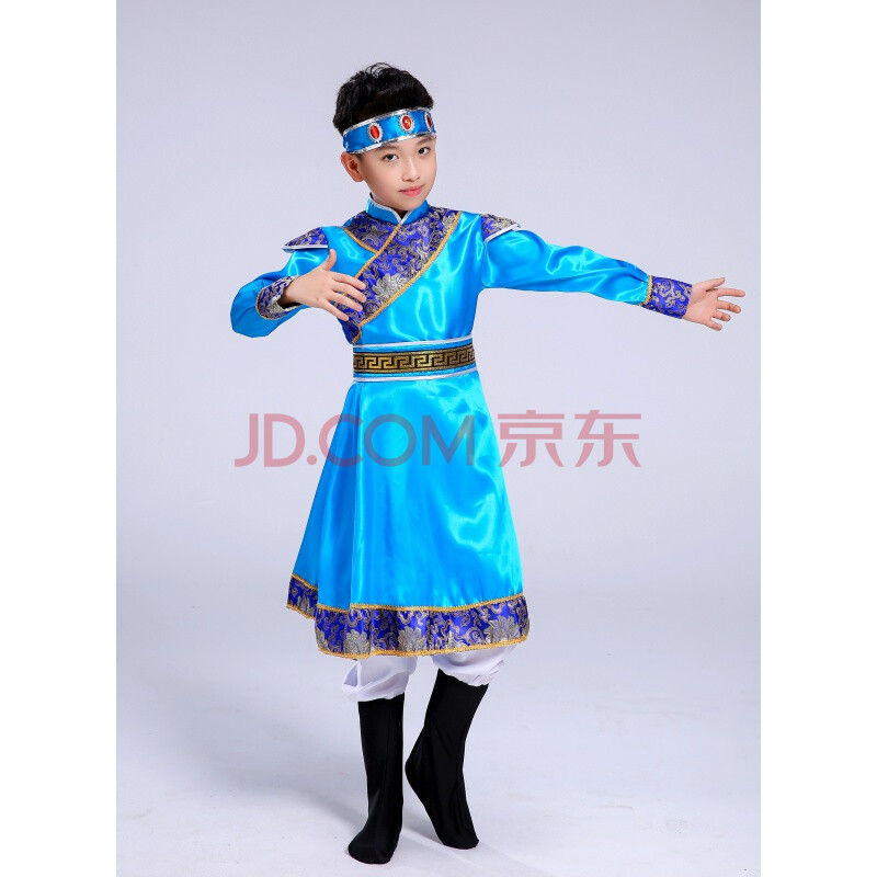 蒙古族男装演出服装少数民族儿童男女蒙古袍藏族舞蹈服蒙族男童名族