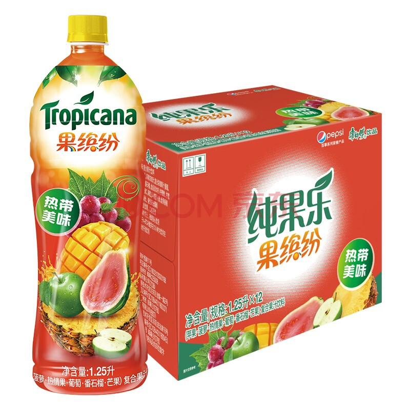 百事可乐百事可乐 果缤纷 热带美味整箱装 1.25l*12瓶