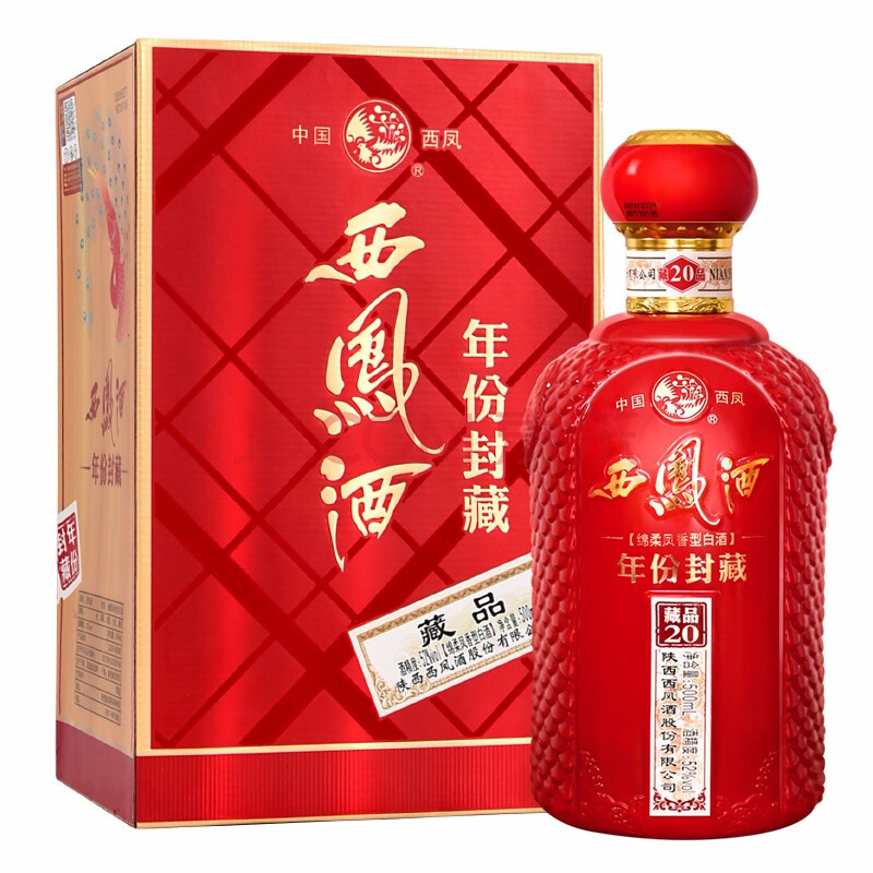 西凤酒年份封藏藏品绵柔凤香型52度500ml单瓶装
