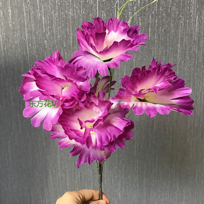 木棉花思亲菊仿真塑料把花手捧花束上坟扫墓祭祖祀用品 菊花-紫色1支