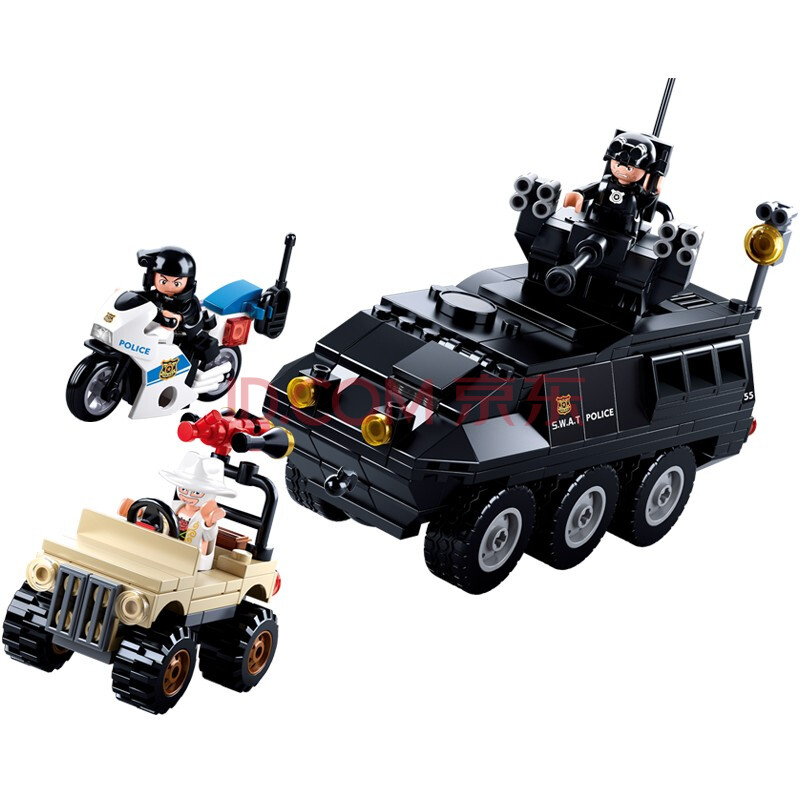 兼容乐高积木军事特警系列直升机装甲车拼插拼装积木儿童启蒙益智玩具