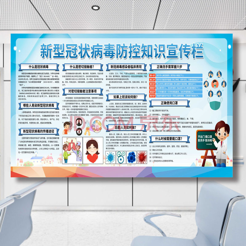疫情宣传标语感染性肺炎新防控知识健康教育宣传栏传染病墙贴宣传海报