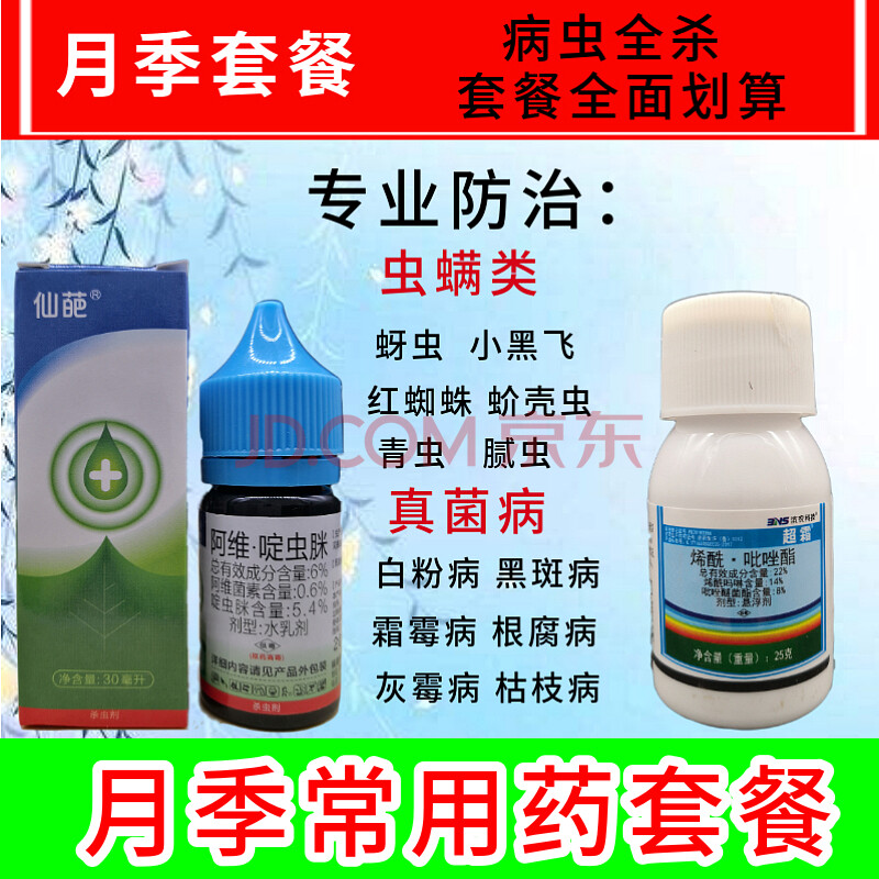 月季花药家用黑斑病白粉叶斑病红蜘蛛蚧壳虫蚜虫小黑飞杀虫剂杀菌113g