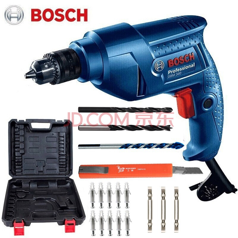 博世(bosch) 手电钻家用升级款gbm340/gbm345手电钻/枪钻正反调速电动