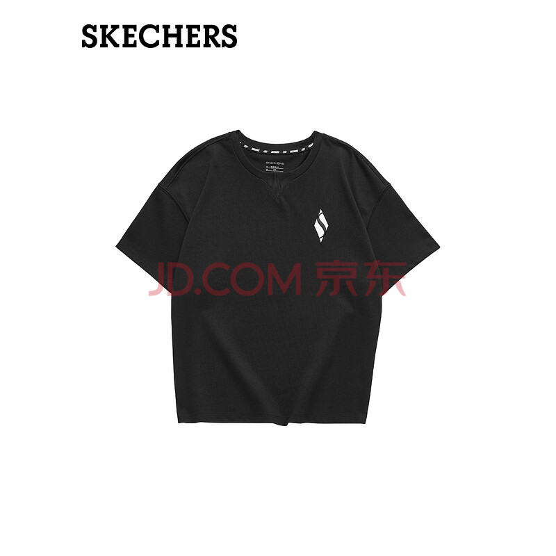 skechers斯凯奇女装短袖上衣2021新款春夏纯棉直筒t恤针织衫衣服l221w
