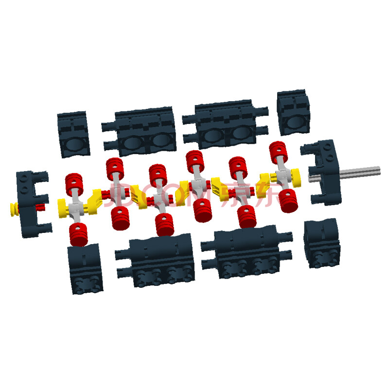 兼容乐高咔搭散件引擎积木发动机模型v16透明气缸活塞6v8动态仿真拼装