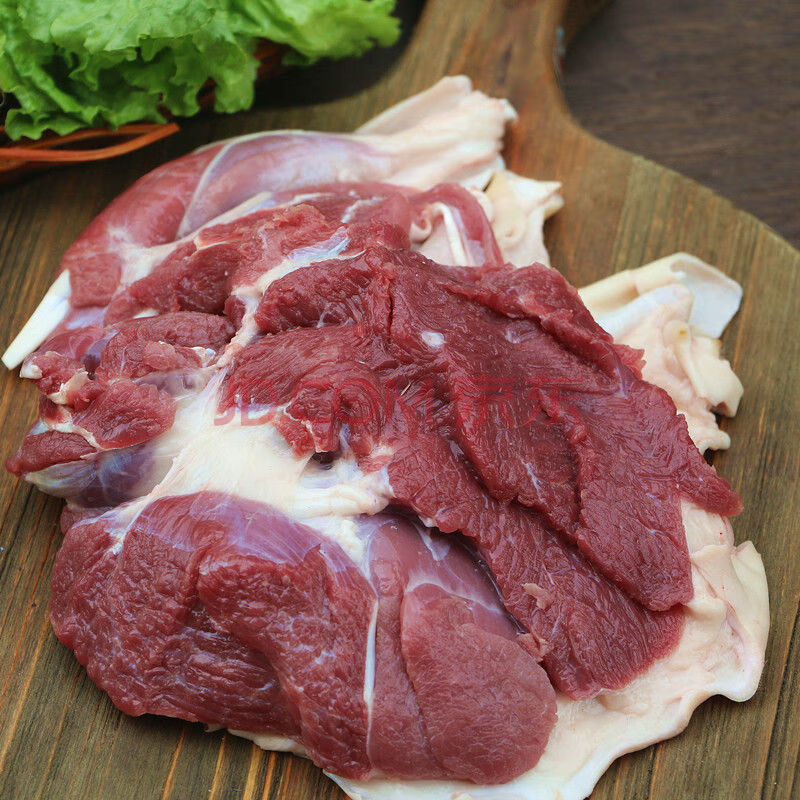 带皮去骨羊后腿肉3斤清真生羊肉新鲜火锅食材 港荣 带皮山羊肉3斤装