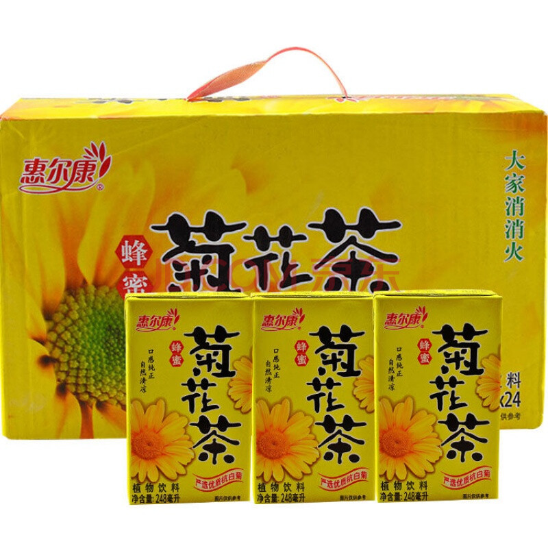 惠尔康冬瓜茶菊花茶饭后饮料夏季清凉纸盒装饮品整箱24盒248ml菊花茶6