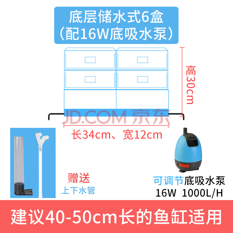 搭啵兔 鱼缸过滤器抽屉式过滤盒顶部鱼池滴漏盒小型循环净水器上滤