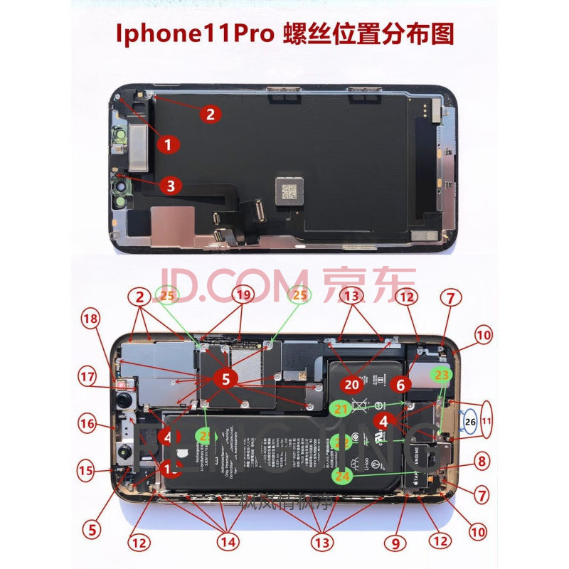 适用iphone苹果11 11pro 11promax全套螺丝内部主板底部屏幕螺丝 11