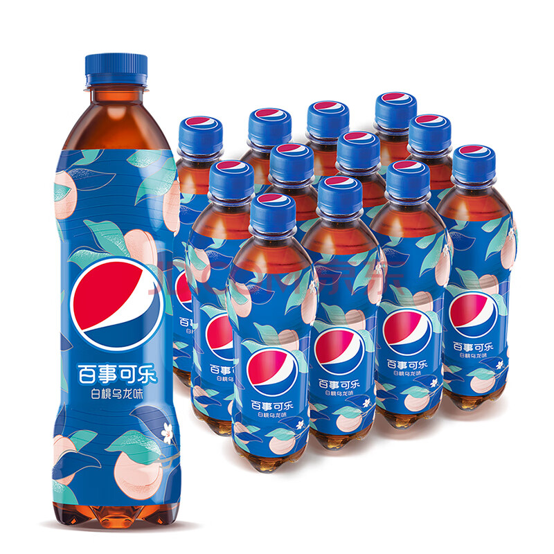 百事可乐 pepsi 太汽系列 白桃乌龙口味 汽水 碳酸饮料整箱 瓶装 500