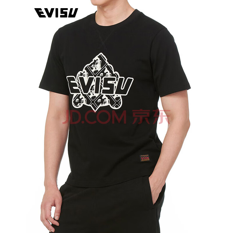 evisu 19ss 男士佛头及标志印花短袖t恤 1eshtm9ts673xx 黑色 s