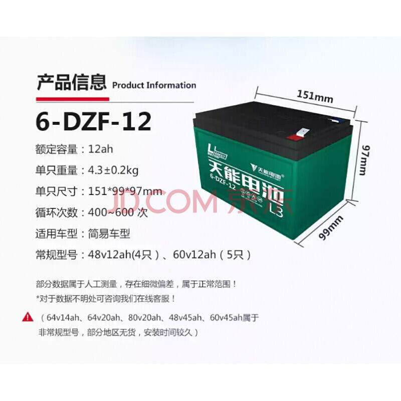 适用于6-dzm-12电瓶12v24v36v48v60v12ah电动自行车蓄