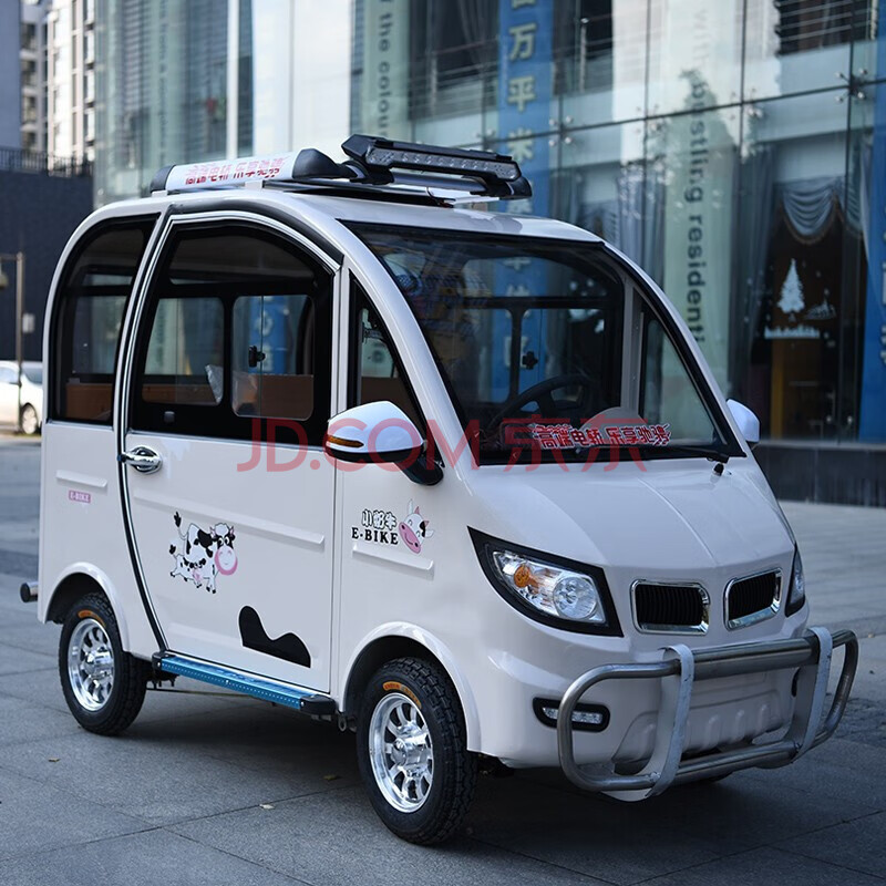 电动代步车全封闭电动三轮车成人四轮家用新款 整车含60v80型电池