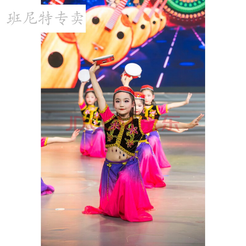 民族演出服西域风情维族舞蹈儿童表演服可爱拍照可外穿网红流行韩版节