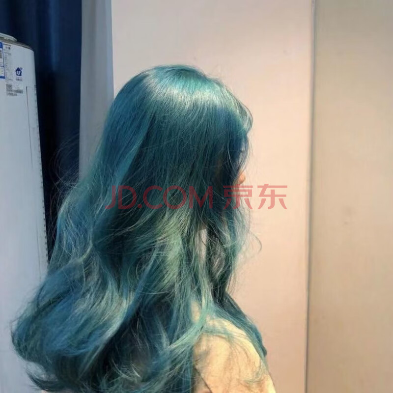 网红流行雾蓝黑色超显白女生彩色染发剂湖泊蓝灰色 蓝
